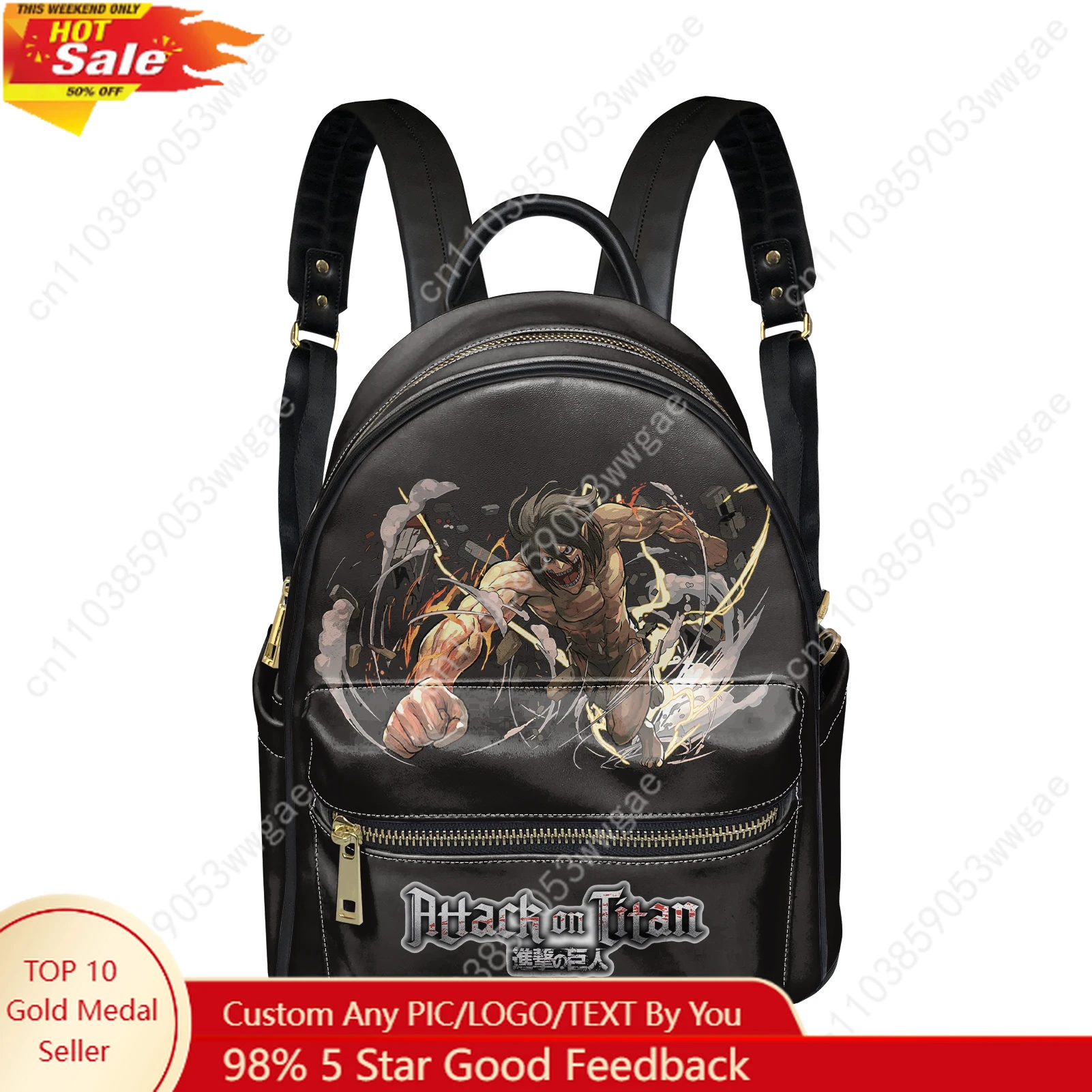 

Attack On Titan Anime Backpack Women Man Knapsack Tailor-made Double Shoulder Bag Business Travel Bookbag Rucksack Gift Daypack