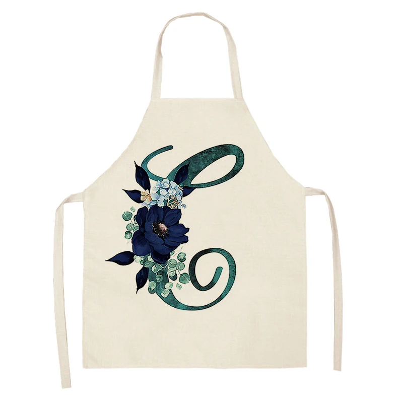 Home wreath Letter Pattern Apron Women Men child Linen Stain Resistant Apron Cooking Household Cleaning Tool Kitchen Utensils