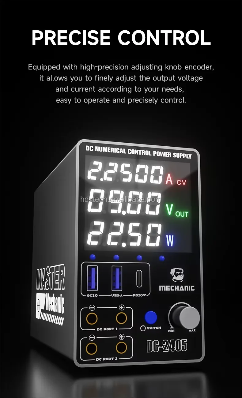 Mechanic DC-2405 Intelligent Temperature Control and Heat Dissipation DC Digital Power Supply Output Safety Overload Protection