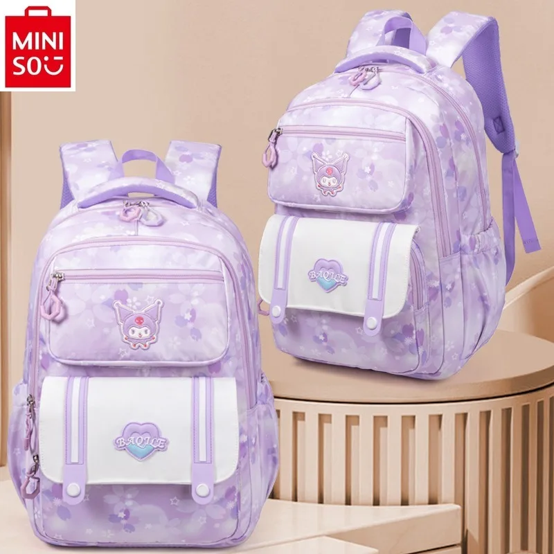 MINISO Children's Load Reduction Ultra Light Spinal Protection Backpack Cartoon Sanrio Kuromi Student backpack