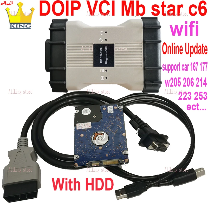 MB Star C6 VCI DOIP 와이파이 멀티플렉서 obd2 스캐너 소프트웨어, 태블릿 FZ-G1 무료 라이센스, 자동차 w205 223 206 214 177 진단 도구