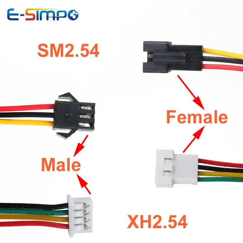 5pcs 20cm 1.25 PH2.0 XH SM2.54 2P 3P 4P 5P 6P Male to Female Extension Aerial Docking Crimp Battery Charge Wire Cable Connector