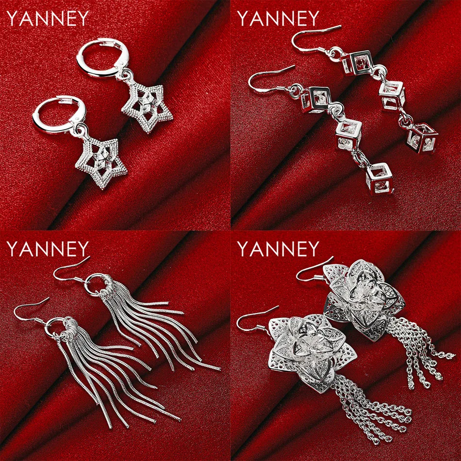 

New 925 Sterling Silver Delicate Star Zircon Earrings Women Party Jewelry Wedding Accessories Gift