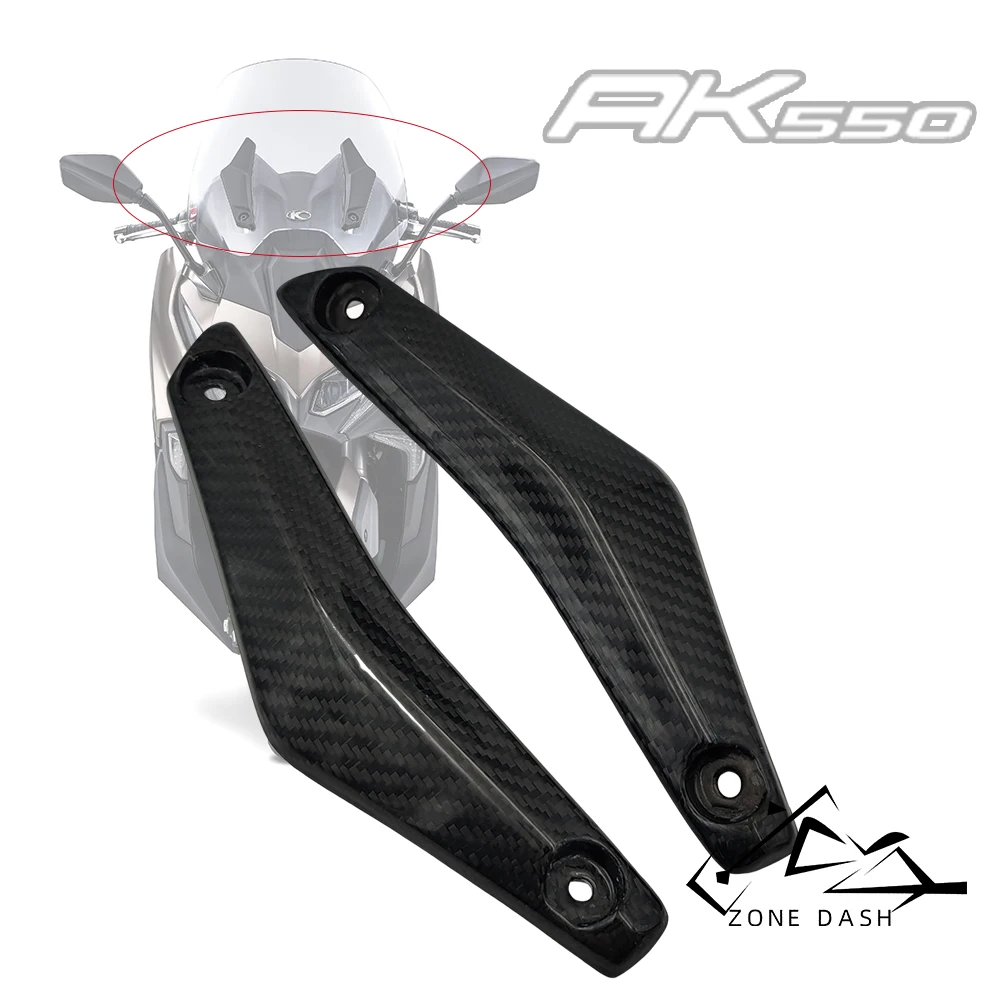 

Fits For KYMCO AK550 AK 550 2017-2022 AK-550 Motorcycle Real Carbon Fiber Windshield Strips Cover Bracket Bars Stent Adapt Guard