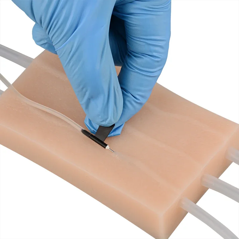 Injection Training Pad Silicone Human Skin Suture Model Y/4 Vein Imbedded Layers Injection Practice Model