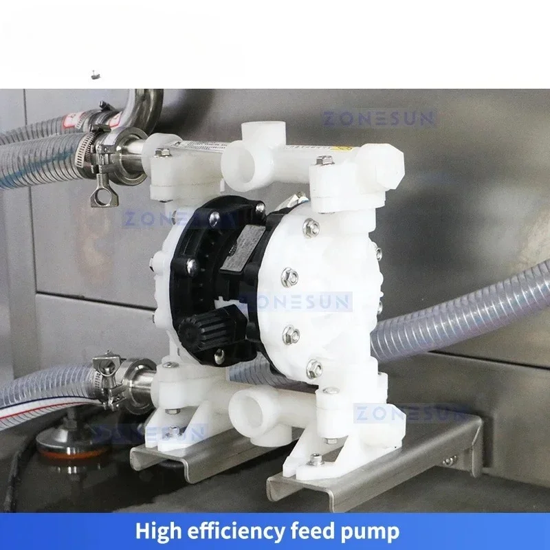 Zonesun ZS-PPCL2 Riempimento automatico Tappatrice e etichettatrice Linea di produzione monoblocca Pompa a stantuffo