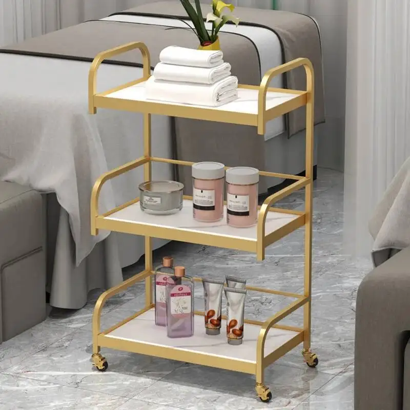 Schönheitssalon Organizer Wagen mit Rädern Tattoo Instrument Lagerregale Licht Luxus Fußbad Barbershop Hilfswagen