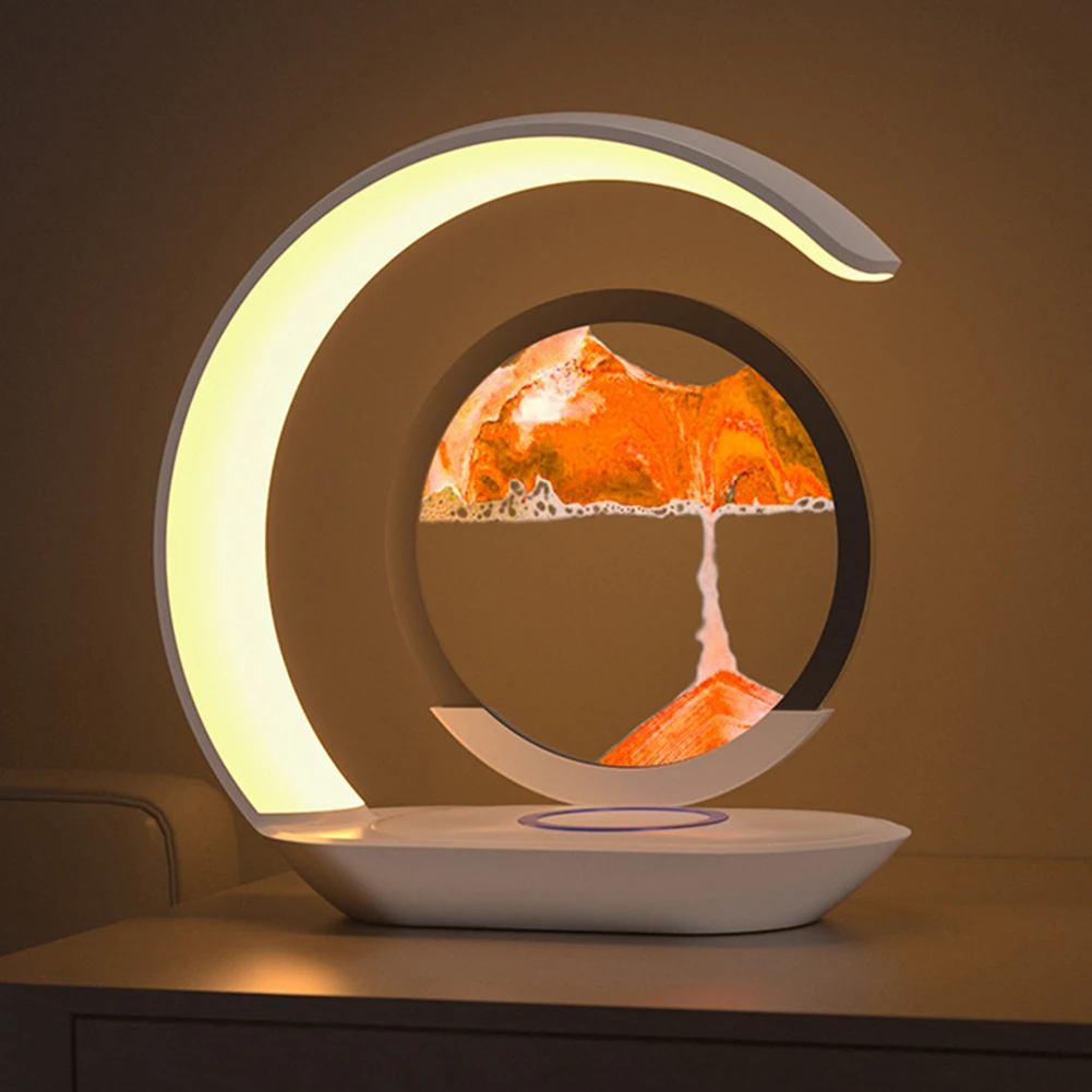 

3D Art Quicksand Painting LED Night Light 3D Nightlights Innovative Decompression Table Decor Bedroom Window Decoration