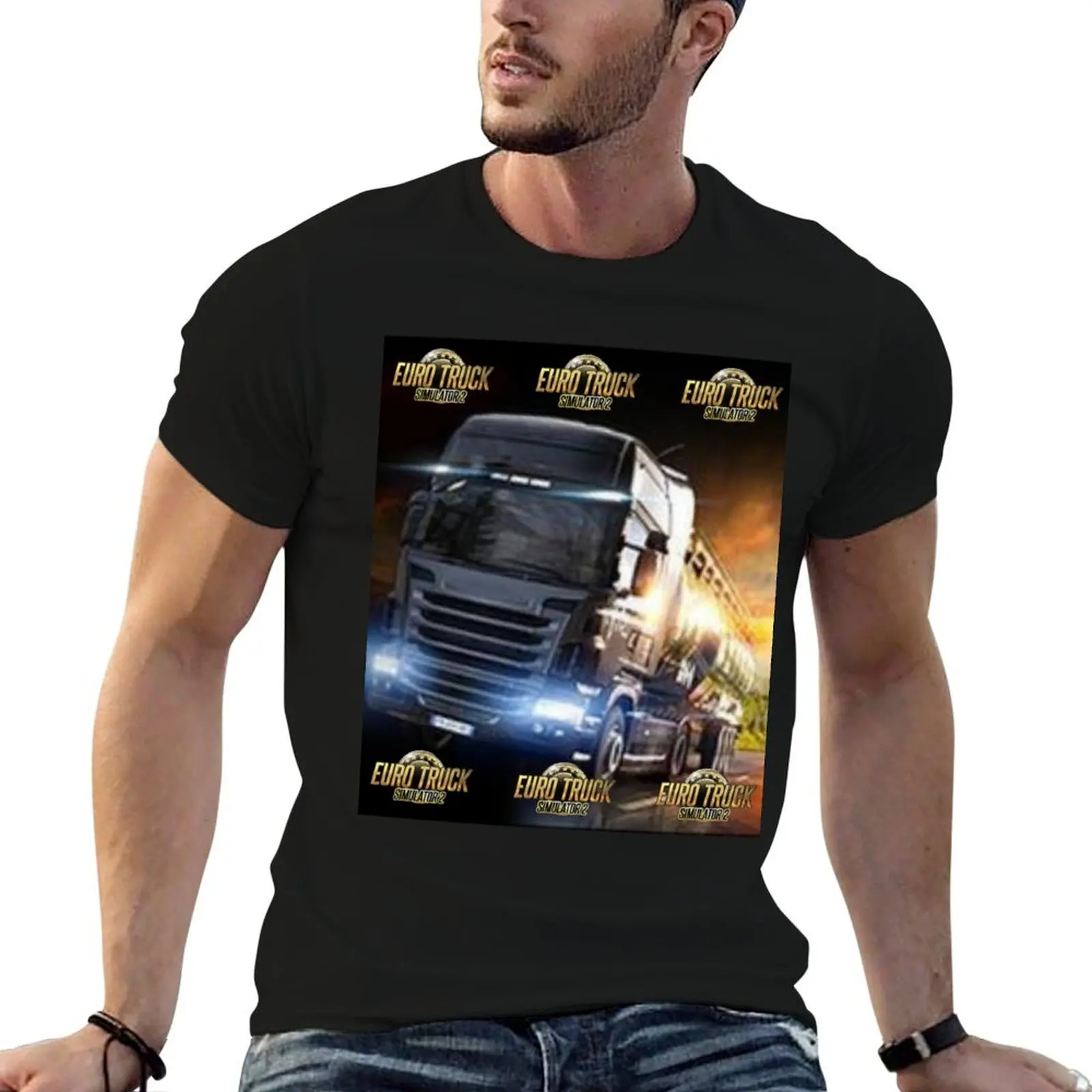 Euro Truck Simulator 2 Camiseta masculina de designer, camisetas casuais para homens, pacote de camisetas brancas