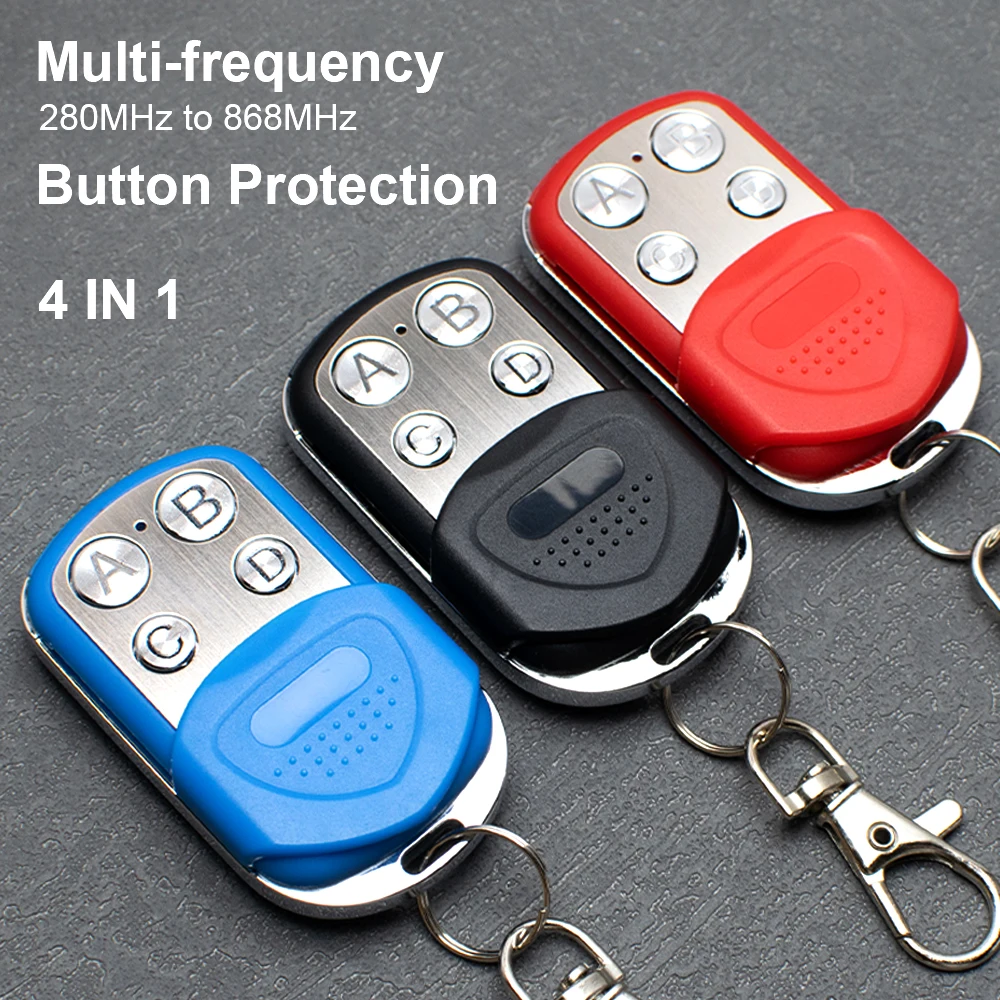 Universal 280-868MHz Garage Door Remote Control Gate Opener 4 in 1 Keychain 433,92 868,35 Hand Transmitter Slipcover Waterproof