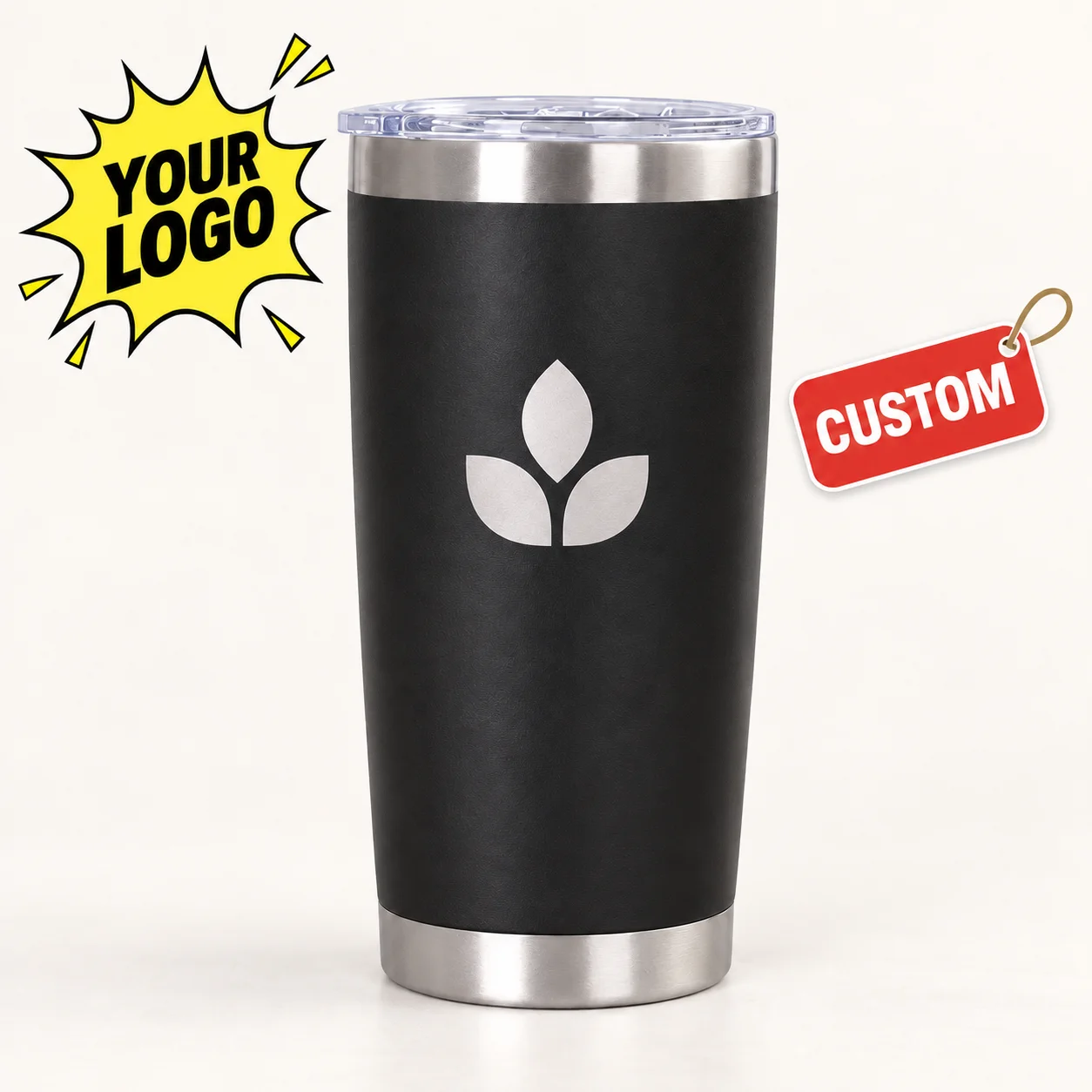 Personalized 20oz Car Tumbler Custom Logo Stainless Steel Travel Cup Corporate Team Gift Employee Appreciation Business Gift