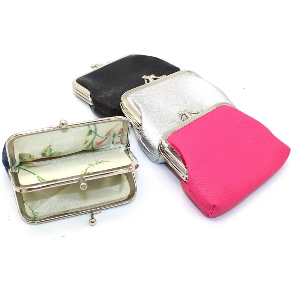 Casual Korean Style Double Layer Coin Purse Wallets PU Short Clutch Bag Storage Bag Solid Color Card Holder Travel
