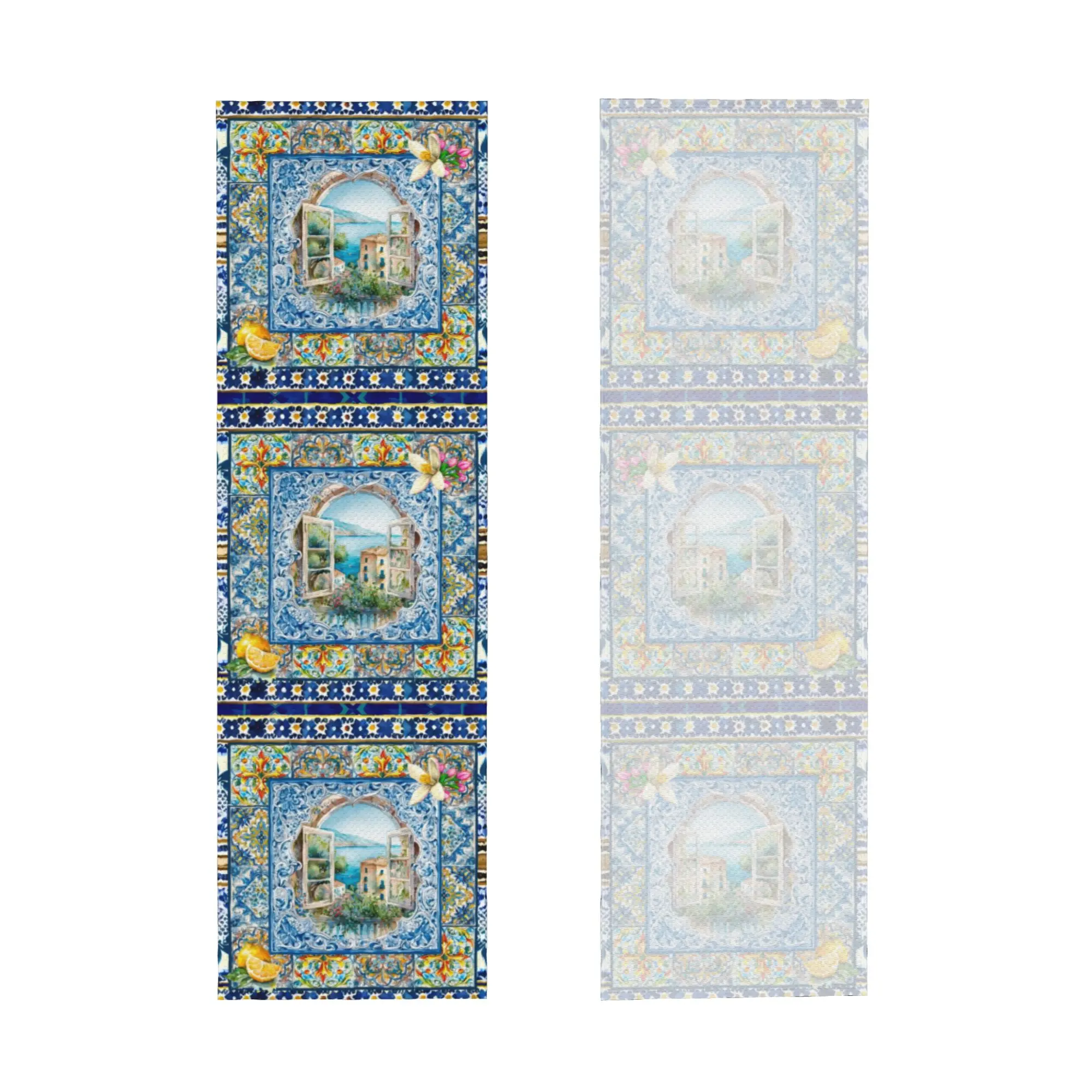 Summer Italian Mediterranean Sicilian Tile Cold Exercise Towel  Yoga And Fitness Running Outdoor Activities Travelling Towels