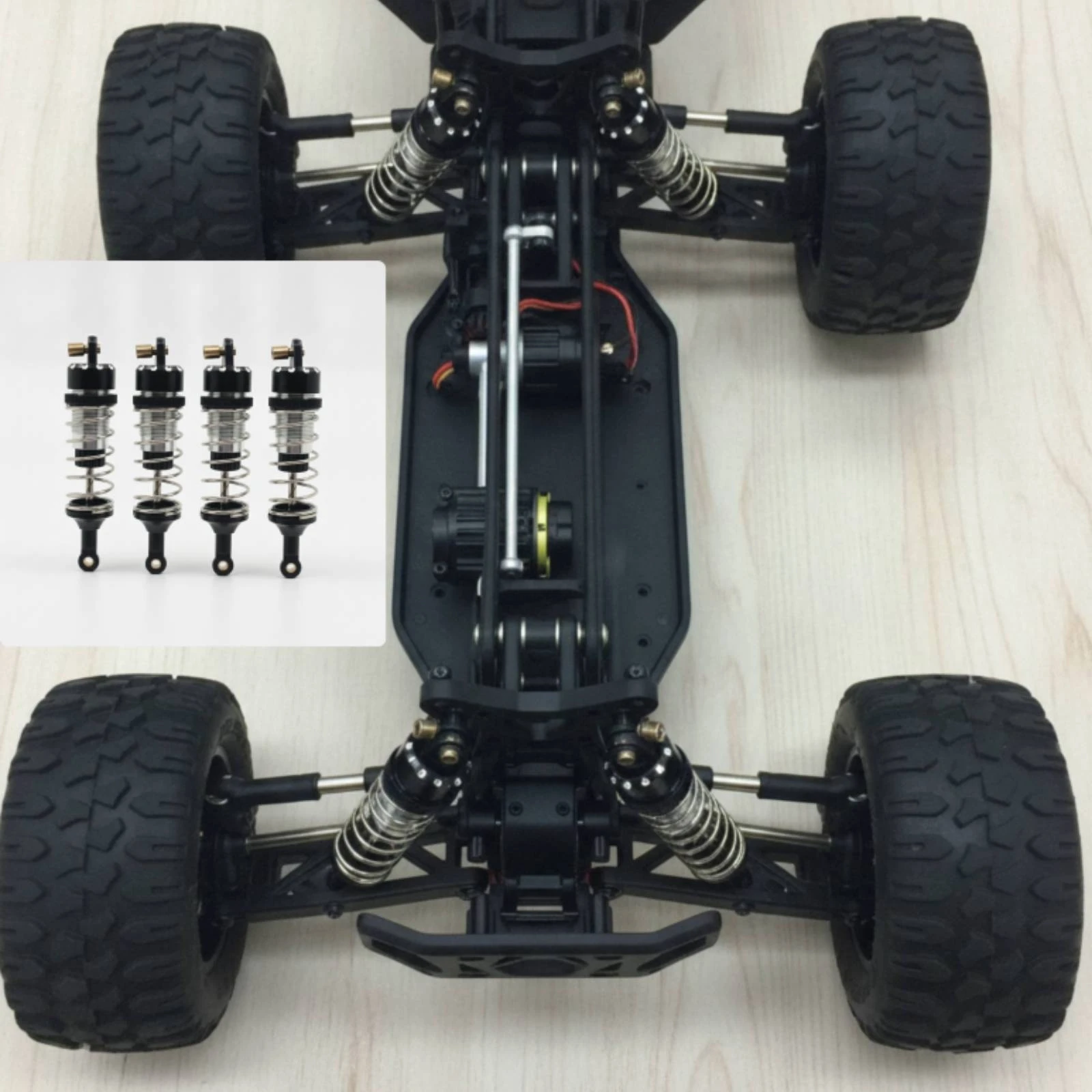 4 Pieces Shock Absorber Anodized Shock Absorber with Coil Spring Damper Metal Damping System Lift Spacer Preload Adjustable