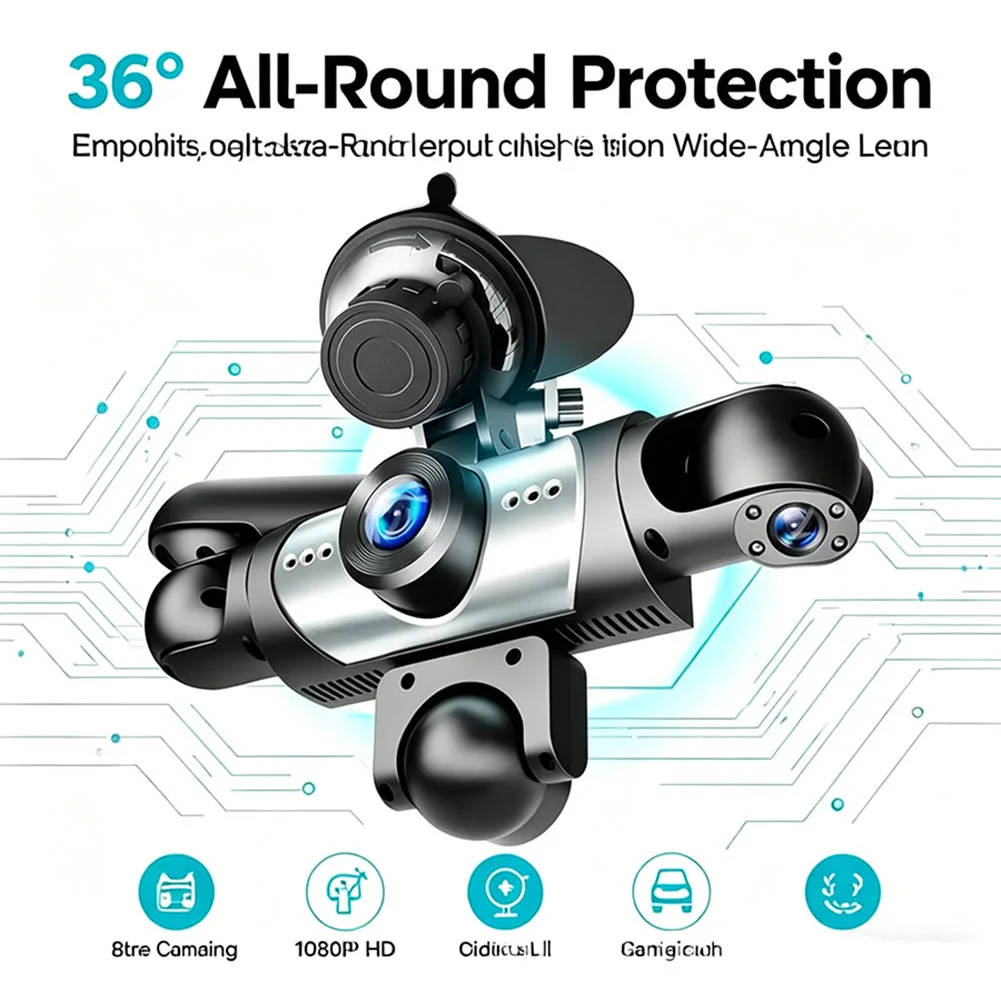 5Channel 360 Degree Car Dvr 1080P Video Recorder WiFi Dashcam 24h Parking-Monitor Rear View Camera Car Recorder Panoramic View