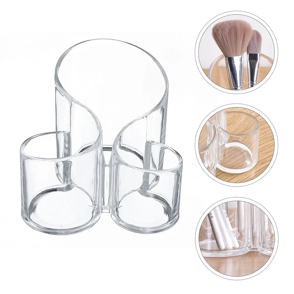 

Sturdy Acrylic Makeup Brush Storage Box Countertop Display Holder Durable Organizer Case Clear Brush Container For Home