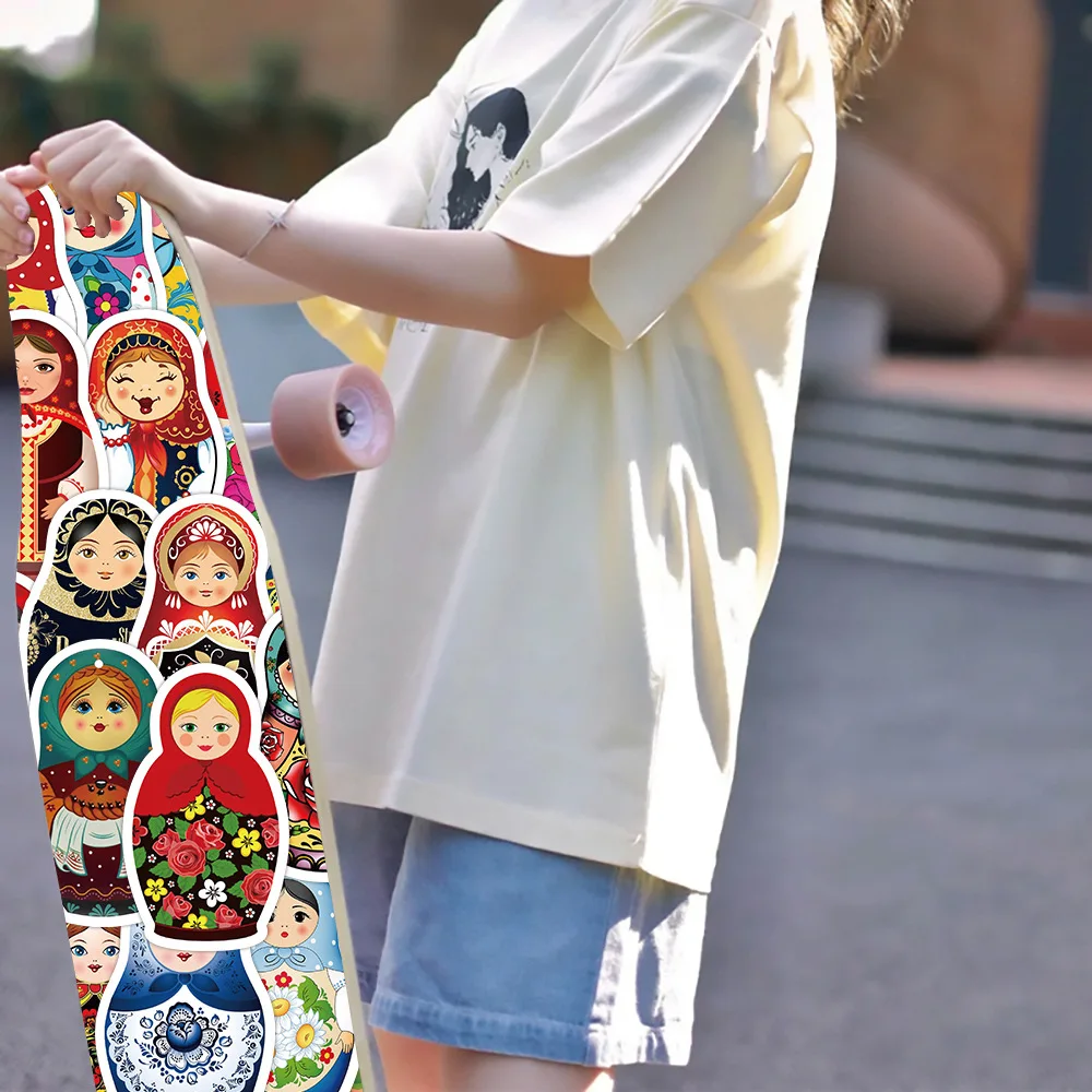 10/30/50Pcs Cartoon Russian doll Stickers Decal For Snowboard Laptop Luggage Car Fridge DIY Styling Vinyl Home Decor Pegatina