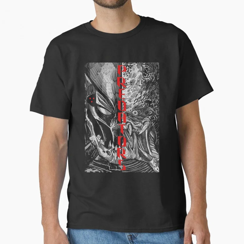 

80s Retro Horror movie Predator The Jungle Hunter Alien Warrior gift T shirt Large size Tops S-6XL