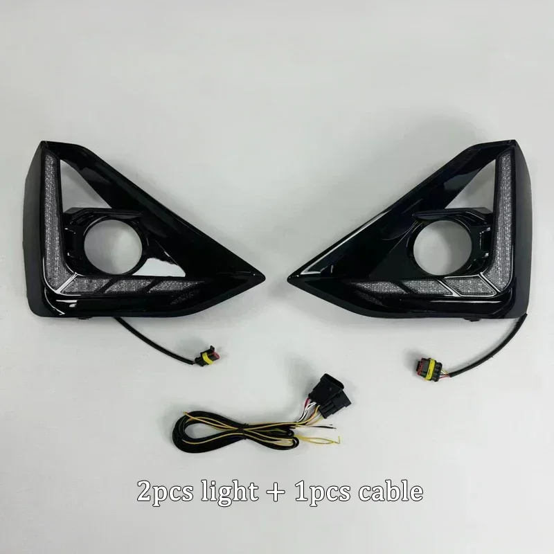 

Car LED 12V Daylights For ISUZU D-Max Pickup 2023 2024 Yellow Turn Signal Daytime Running Headlamps Auto Driving Lamp Foglamps