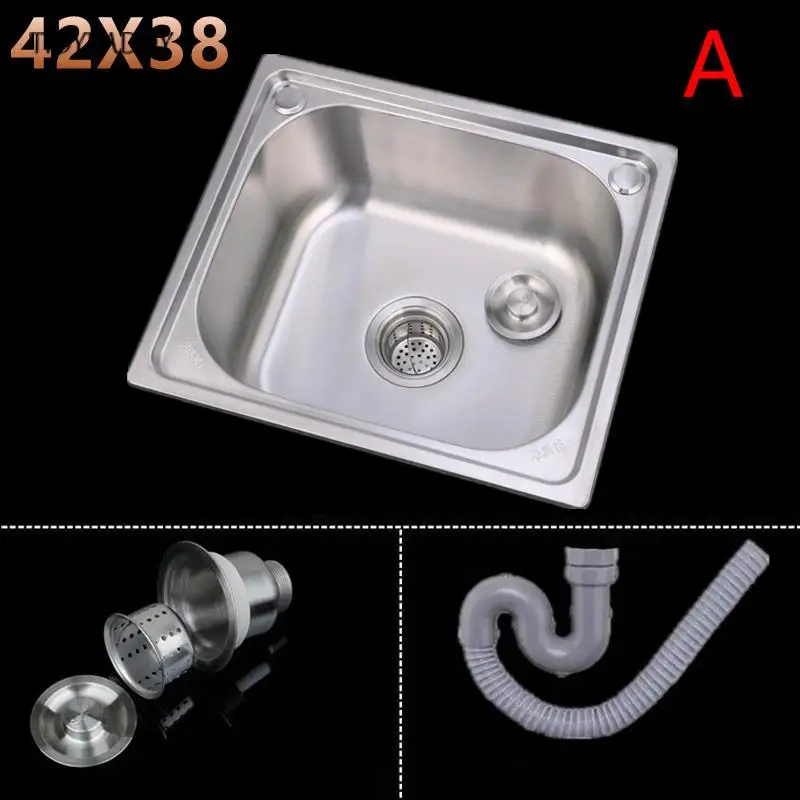 1.1Mm Thickened Sink 304 Stainless Steel Kitchen Sink Multiple Size Single Basin Sink Kitchen Accessories Kitchen Fixture