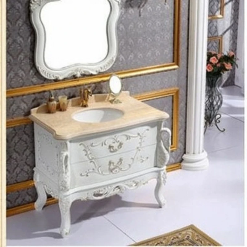Light Luxury European-style Bathroom Cabinets Combined Bathroom Cabinets Floor-standing Home Furniture In Particolare ZY50YSG