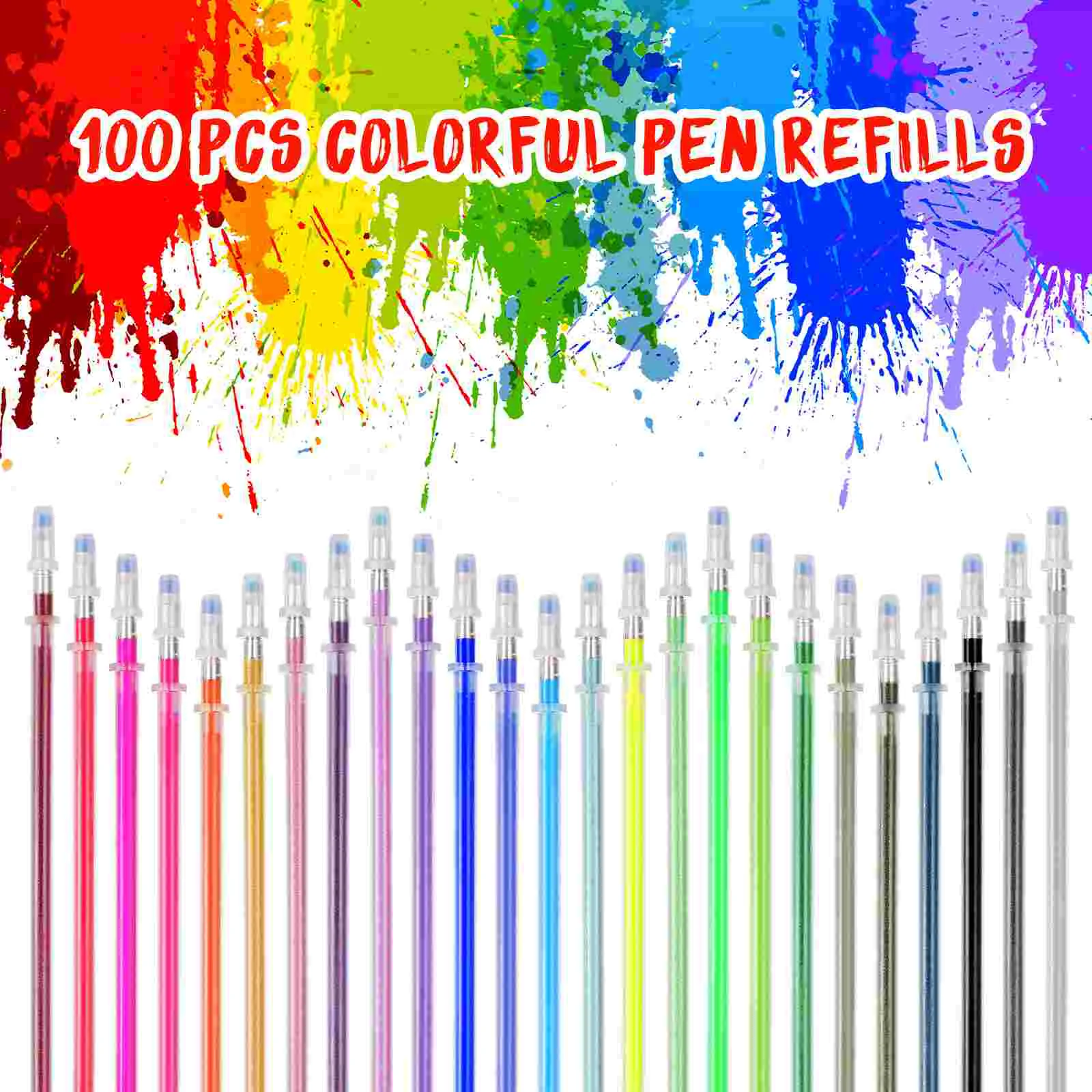 100 Pcs Gel Pen Refills Colorful Pens Glasses Liquid and Ink High Performance