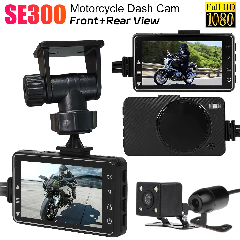 

SE300 Dual Camera Motorcycle DVR Dash Cam 1080P Front+Rear View Moto Camera Motorcycle Camera Recorder Driving Video Recorder