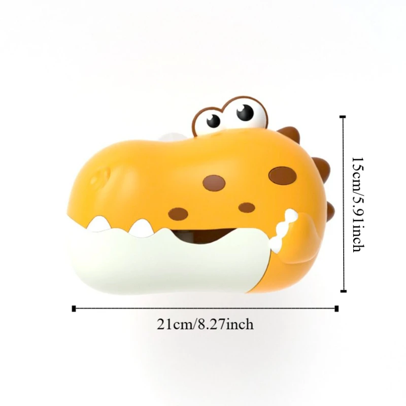 Dinosaur Shape Bath Bubble Maker Electric Music Bubble Machine Suction Cup Automatic Bathtub Bubble Machine Boys Girls