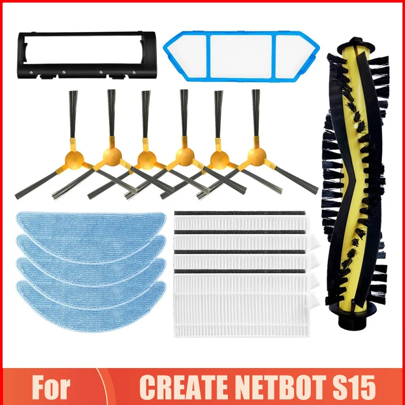 Cho Tạo NETBOT S15 Robot Máy Hút Bụi Dự Phòng Các Phần Phụ Kiện Chính Cọ Bàn Chải Cạnh Bên Bộ Lọc Hepa Chổi Lau Nhà Vải Vụn Miếng Lót Thay Thế