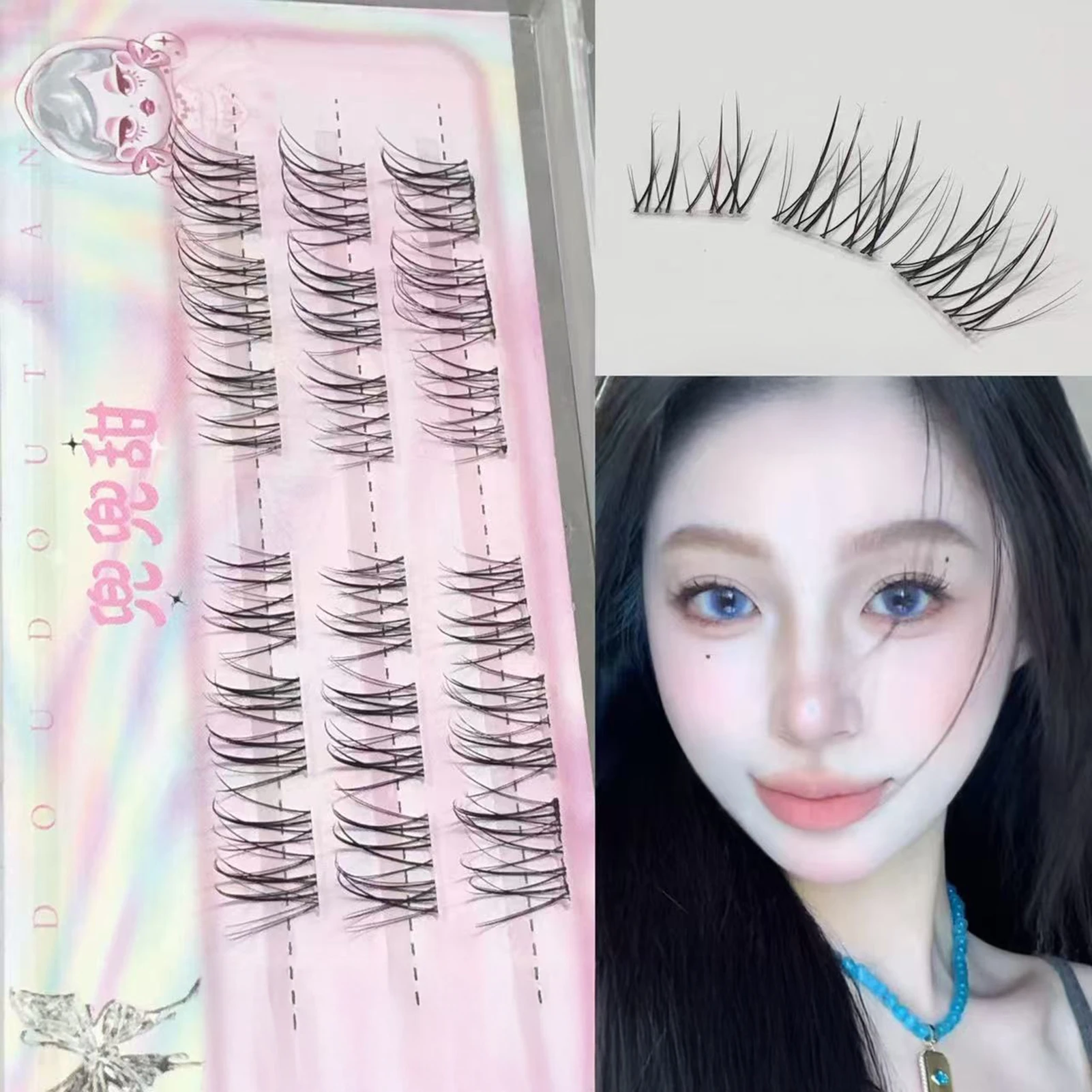 3/10 行コミック偽まつげフライフィッシュテールスタイル DIY ラッシュエクステンション韓国ポップガールズ Cos メイクアップツール