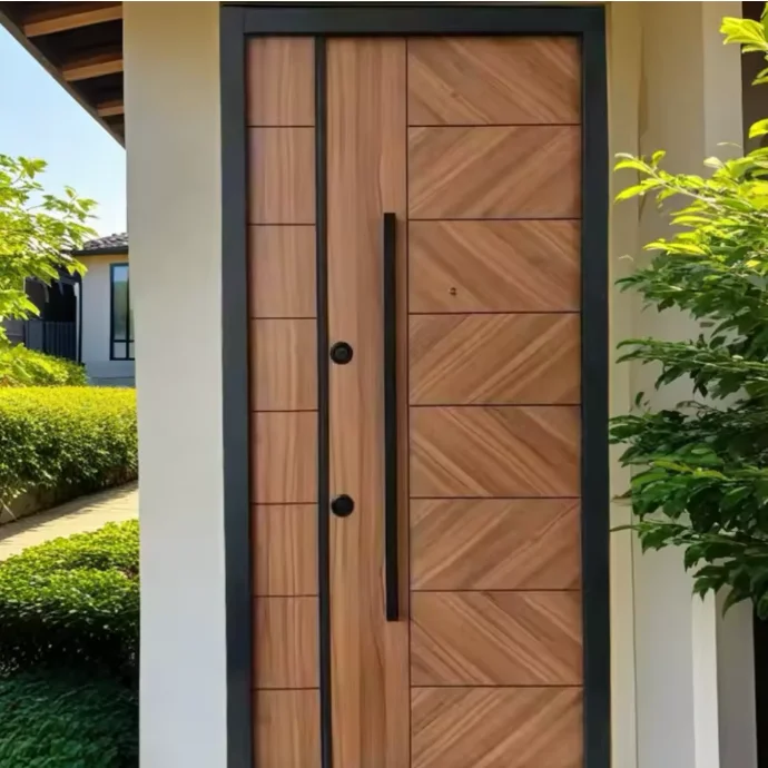 Front DoorCorrosion Resistant Turkey Design MDF Steel Security Door Minimalist Appearance Main Entry Door For Exterior Use