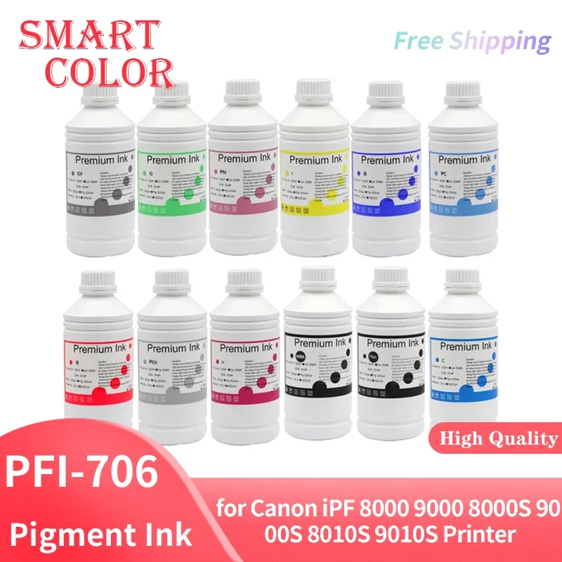 1000ML PFI-706 PFI-701 Pigment Ink for Canon iPF 8400 9400 8410 9410 8410S 9410S iPF 8000 9000 8000S 9000S 8010S 9010S Printer