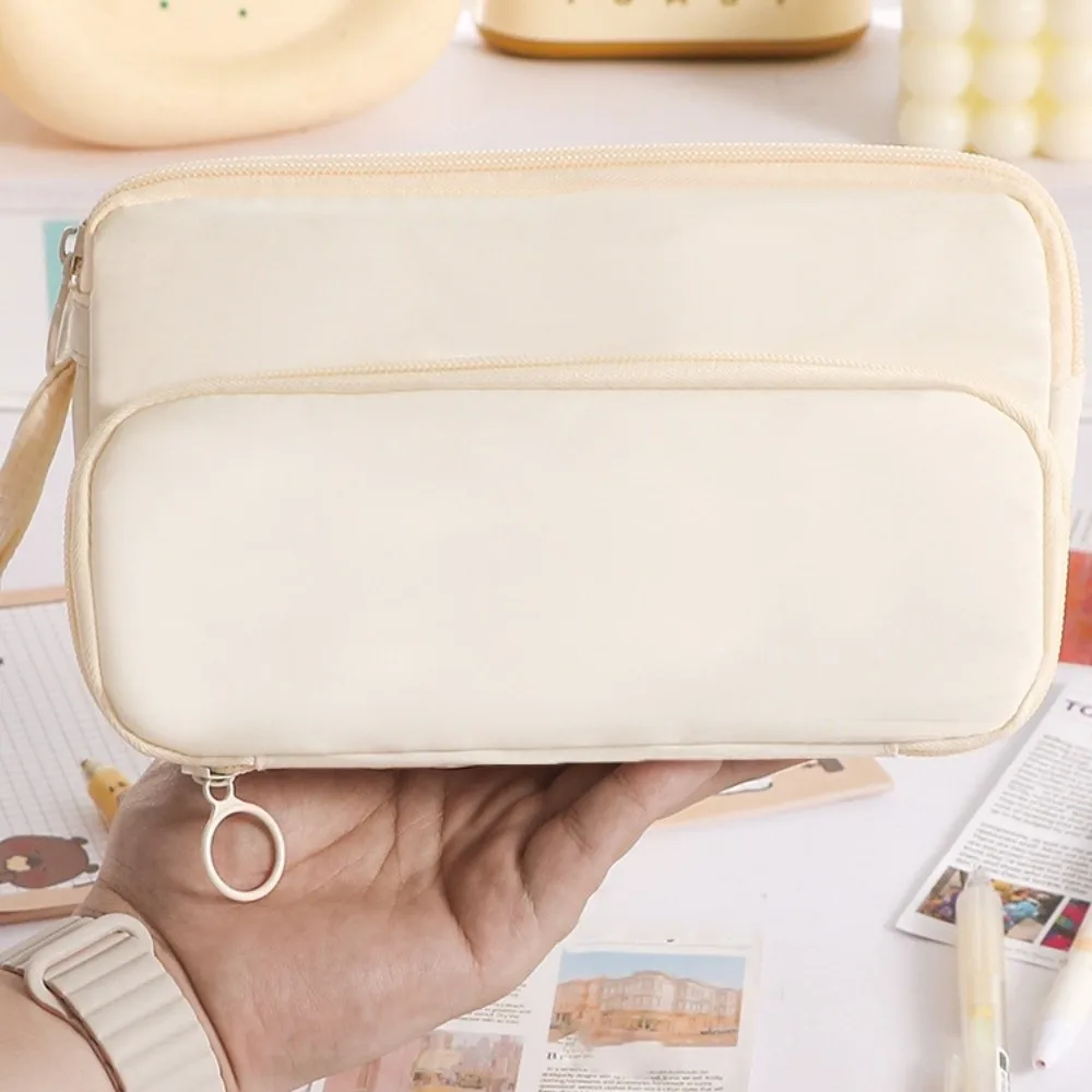 Organizer Supplies Double-layer Ladder Pencil Case Large Capacity Zipper Kawaii Pencil Bag Creative Cute Stationery Bag Kids