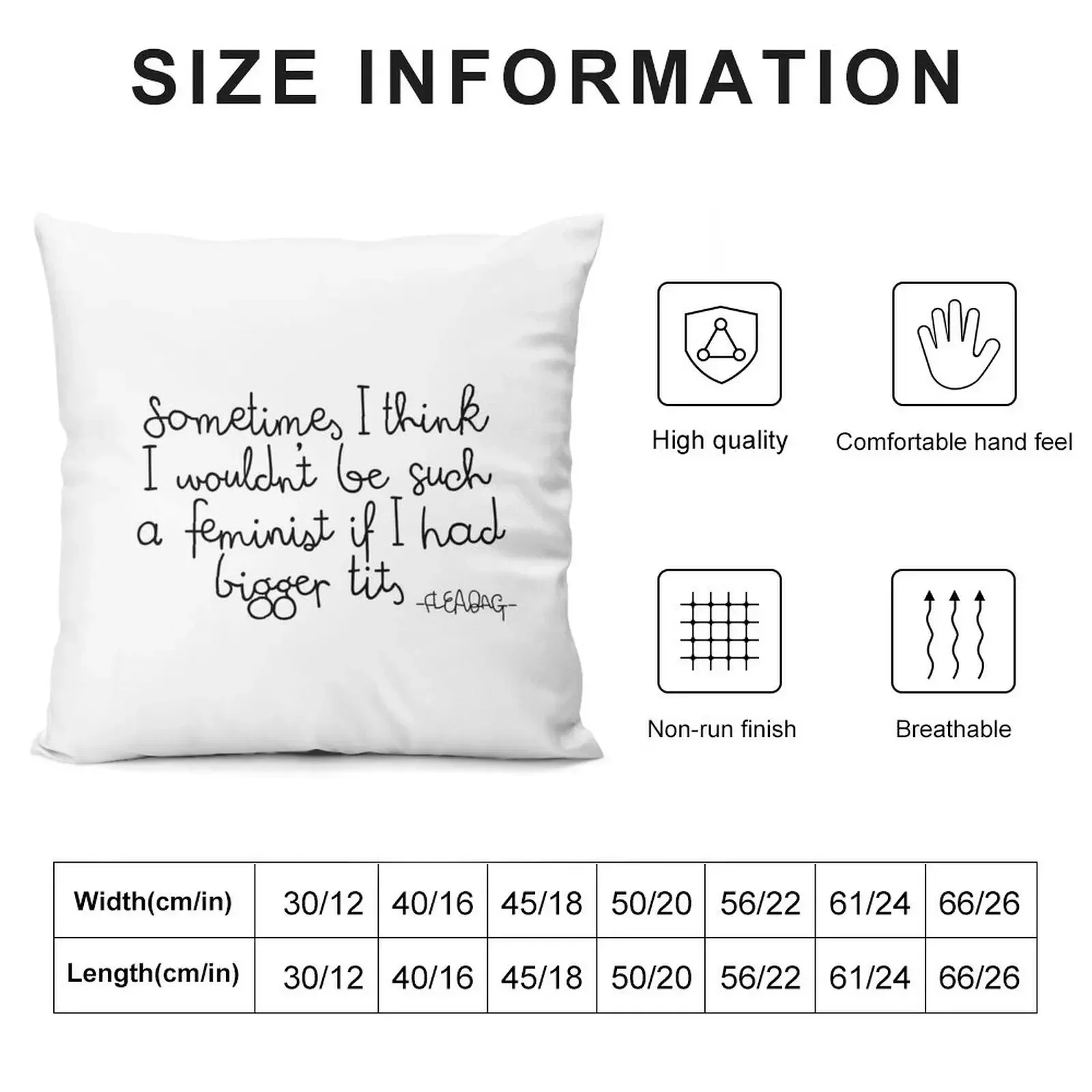 Fleabag Quote Throw Pillow Decorative Cushion Cover Luxury Living Room Decorative Cushions pillow