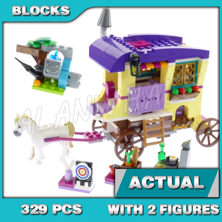 329pcs Princess Friends Rapunzel's Travelling Caravan Forest Camping Stove 11057 Building Blocks Toys Compatible With Model