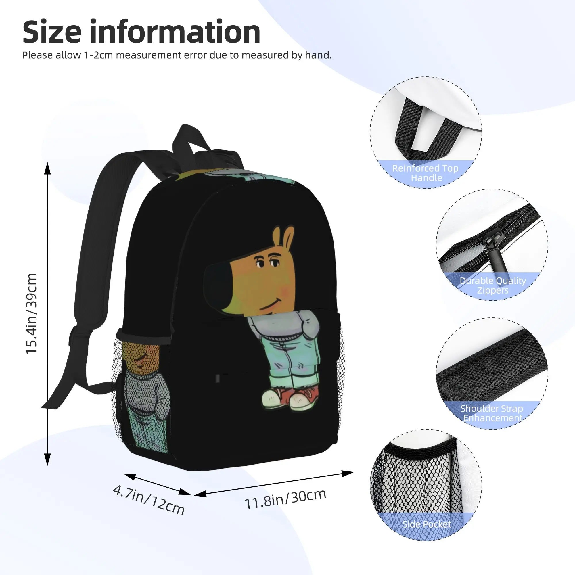 Chill guy Backpack Hot Sale Daypack Large Capacity Boys Girls BookBag Shoulder Bags for Men Women School Bag