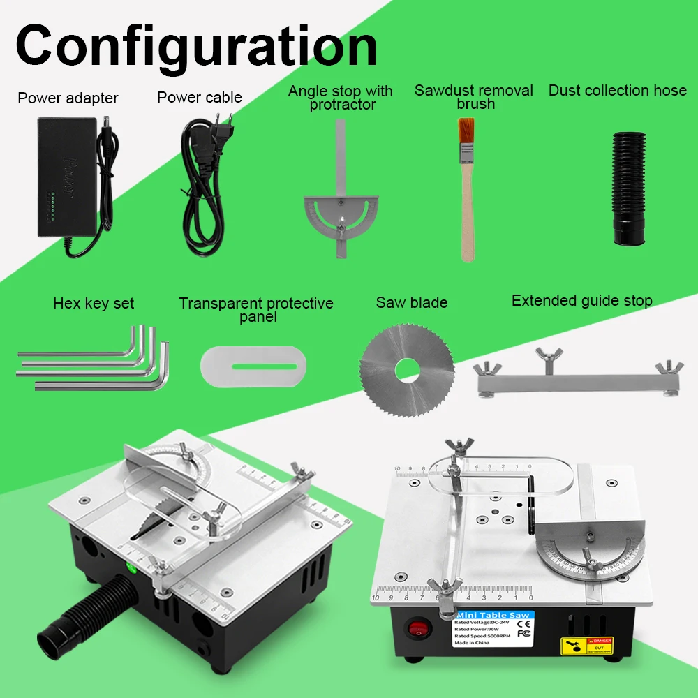 DIY Mini Table Saw 63mm 5000RPM Precision Compact Cutting Machine Portable For Wood PCB Plastic Aluminum Cutting EU Plug