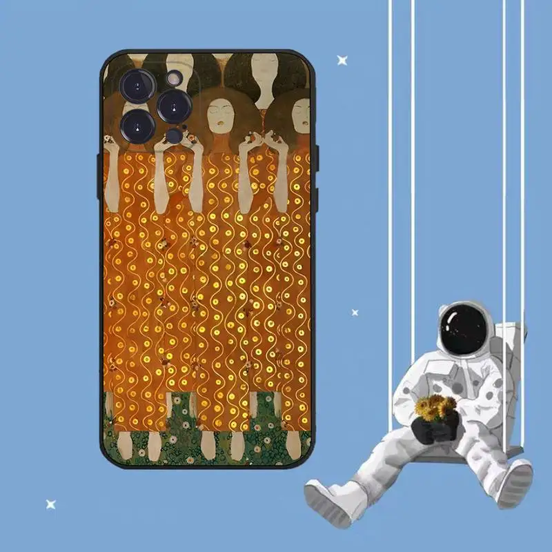 Kiss by Gustav Klimt  Phone Case For iPhone 13 Pro MAX 14 11 12 Mini X XS XR 6 7 8 Plus SE 2020 Soft TPU Cover