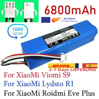 100% New Original For XiaoMi Viomi S9 Lydsto R1 Roidmi Eve Plus Robot Vacuum Cleaner Battery Pack with Capacity 6800mAh