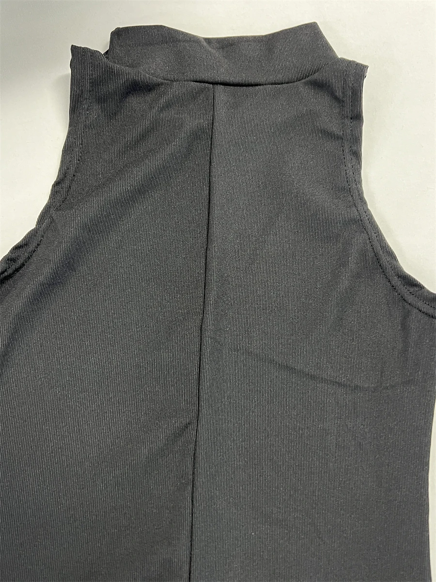Jurken Dames Georgette Bodycon Midi-jurk met zijsplit en vierkante hals voor kantoor Moderne vrouwelijke minimalistische dagelijkse stijl
