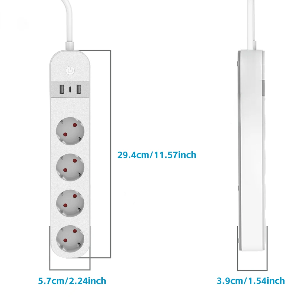BORUIDAPLS WiFi Smart Power Strip EU Extension Socket Russia KR Tuya Smart Life App Voice Timer Energy Monitor Alexa Google Home