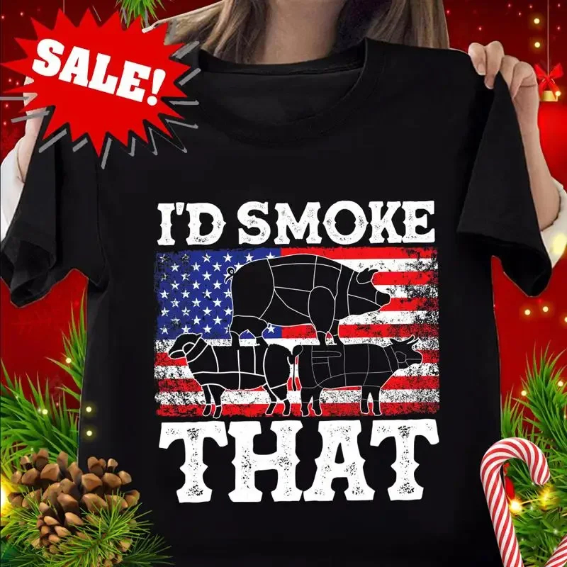 Barbecue Id Smoke That Patriotic Grillmaster BBQ Lovers T-Shirt