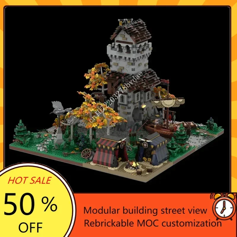 

5638 шт., индивидуальный MOC, средневековый замок, средневековый город Волнистых, модель, пазлы на заказ, технология, креативные рождественские игрушки, подарки