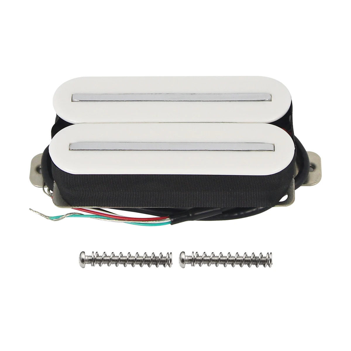 FLEOR Dual Rails Humbucker Pickup Electric Guitar Pickup Ceramic 4-Wires White Guitar Parts