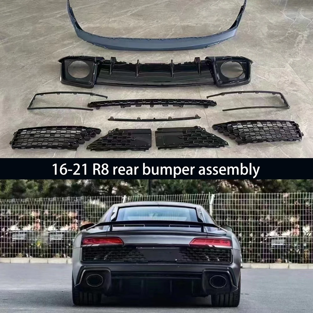 High performance modification parts carbon fiber front lip front bumper shunt side skirt rear diffuser spoiler for Audi R8