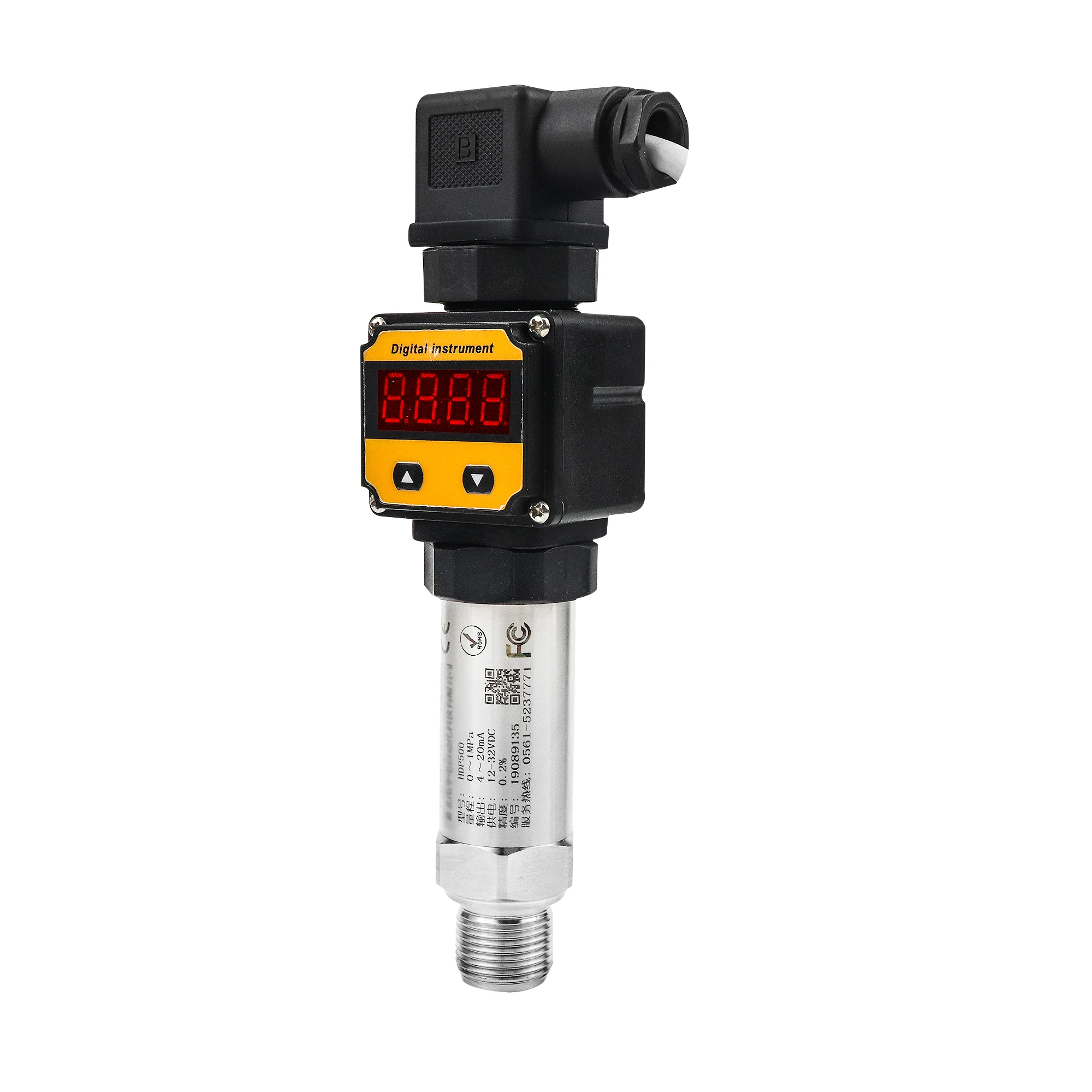 Digital display 1/8Npt Oil Water gas Pressure Sensor Transmitter 4-20mA output with LCD LED display