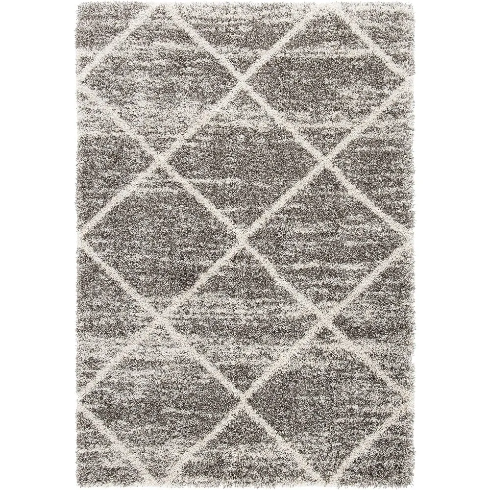 Collection Area Rug, Trellis Design, Easy Care, 2-inch Thick Ideal for High Traffic Areas in Living Room, Bedroom, Rugs