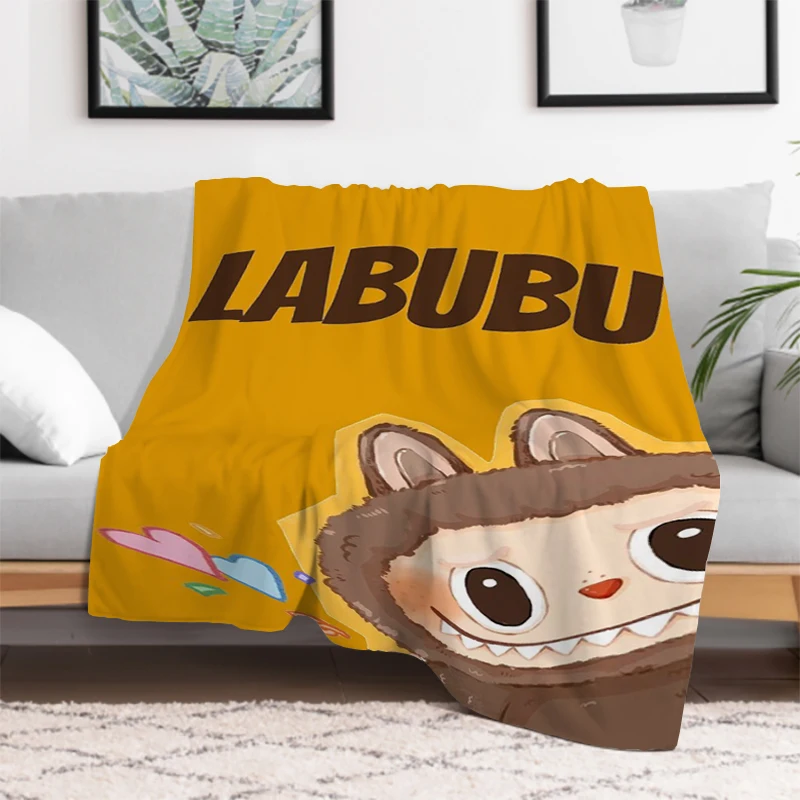 Cute Labubu Throw Blanket Bed Blankets for Decorative Sofa Downy Luxury Designer Bedding Soft Plaid With Print Throwing King Lid