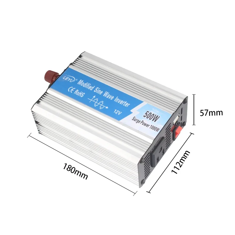 OPIM-500 DC do AC 500W zmodyfikowana fala sinusoidalna 12V 24V 48V do 110V 220V falownik słoneczny