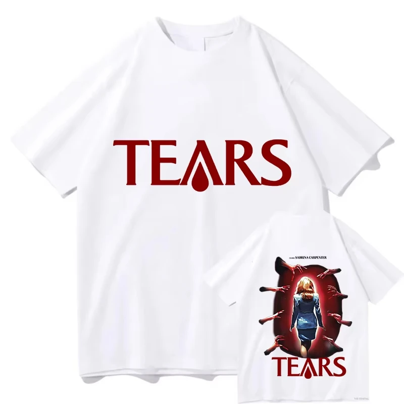 سابرينا نجار دموع تي شيرت للجنسين تي شيرت شخصية للرجل القطن الخالص الجرافيك خمر المشجعين الجمالية تي شيرت الملابس #3